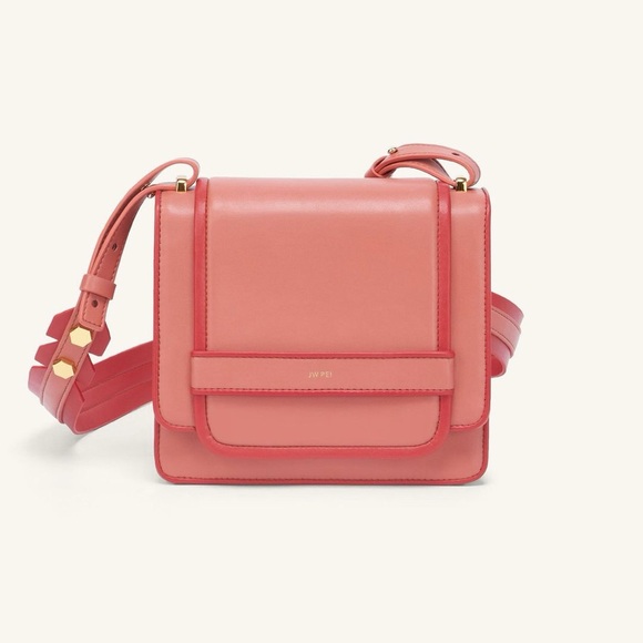 JW PEI Handbags - JWPei Fiona Crossbody Bag Pink Outlines Vegan Leather New
